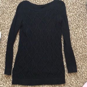 Black, 100% cotton sweater with pattern (shown)